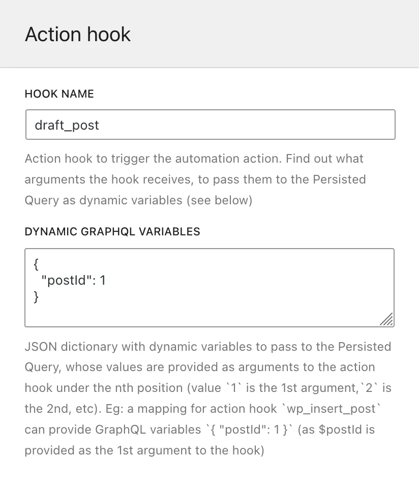 Правило автоматизации - Action hook