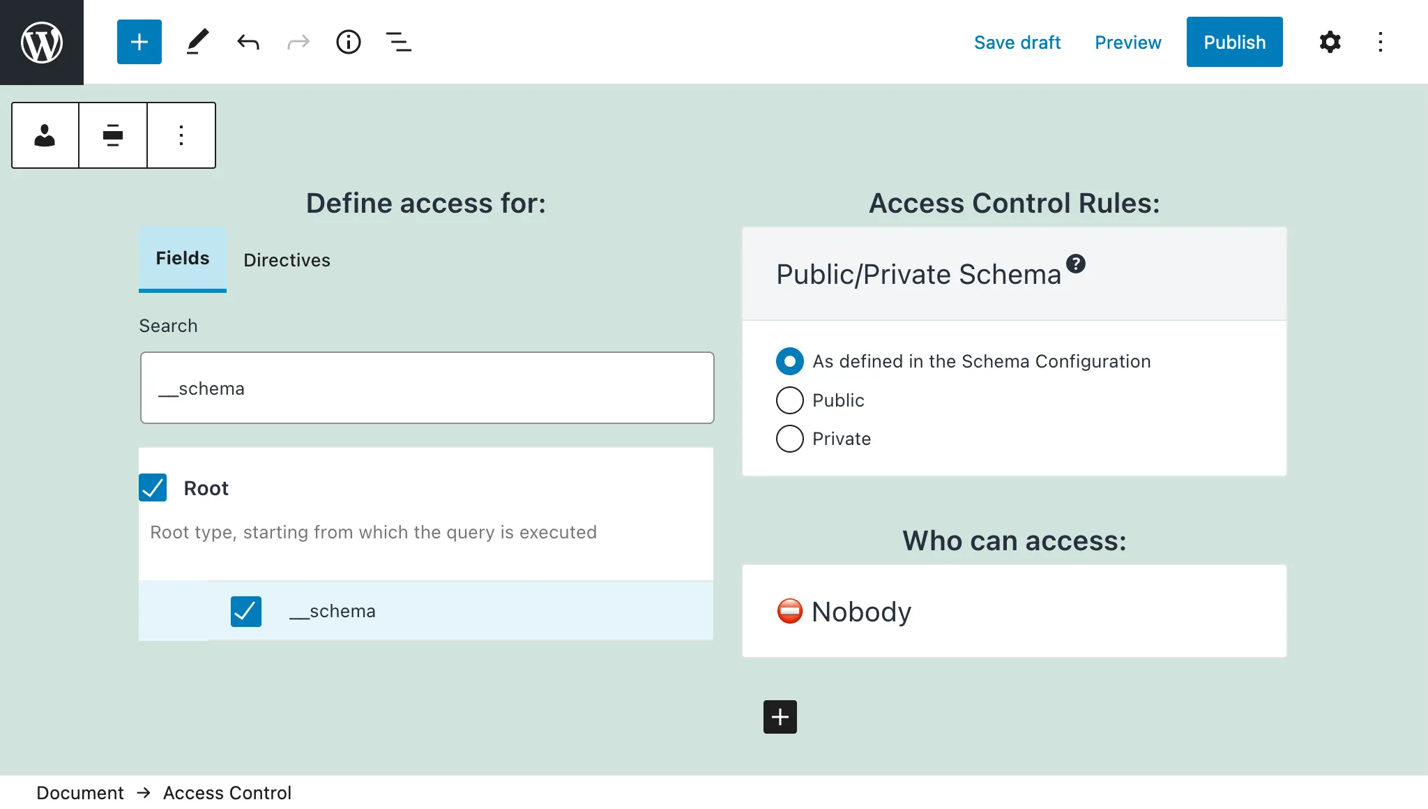 Отключение поля __schema в Access Control List Отключение поля __schema в Access Control List