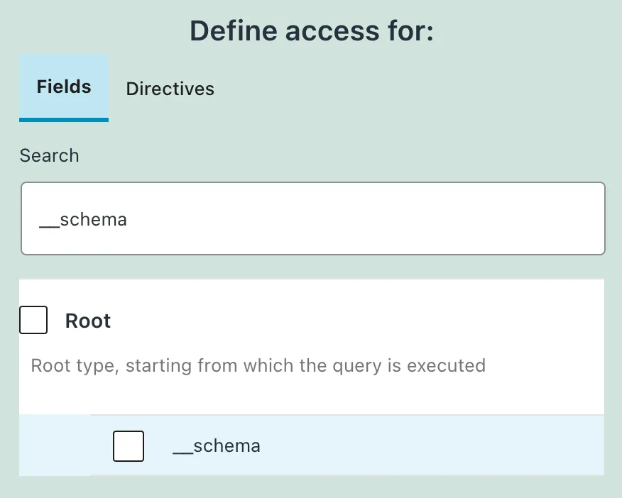 Поле __schema в Access Control List Поле __schema в Access Control List