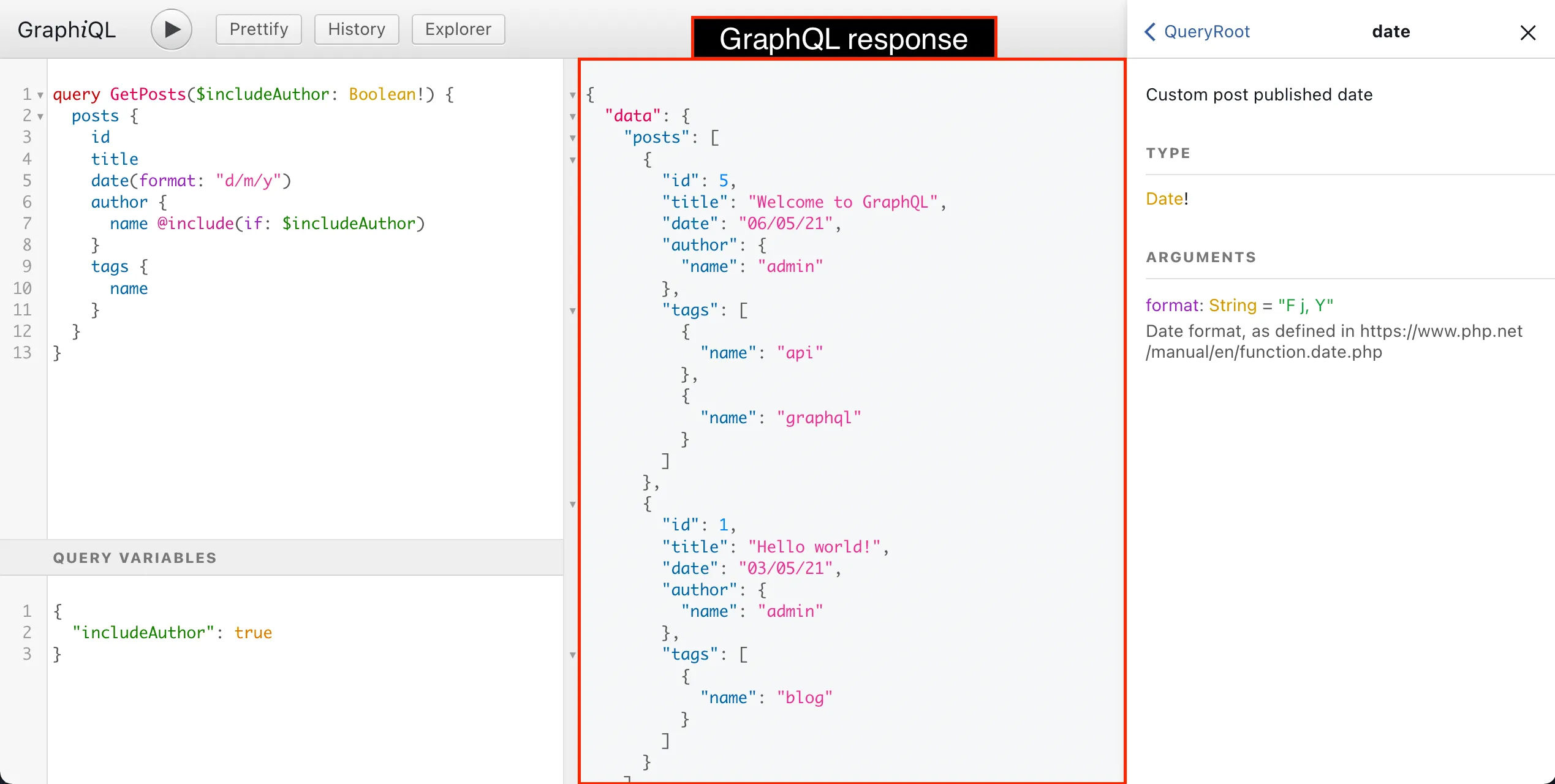 Ответ на GraphQL query Ответ на GraphQL query