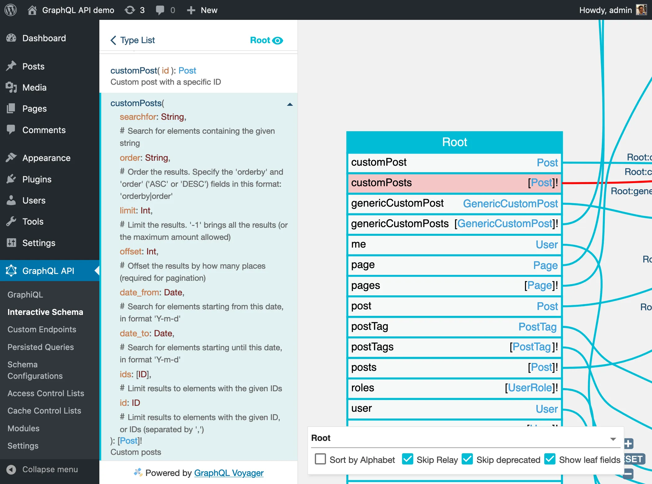 Поле `customPosts` разрешается к типу `Post` Поле customPosts разрешается к типу Post