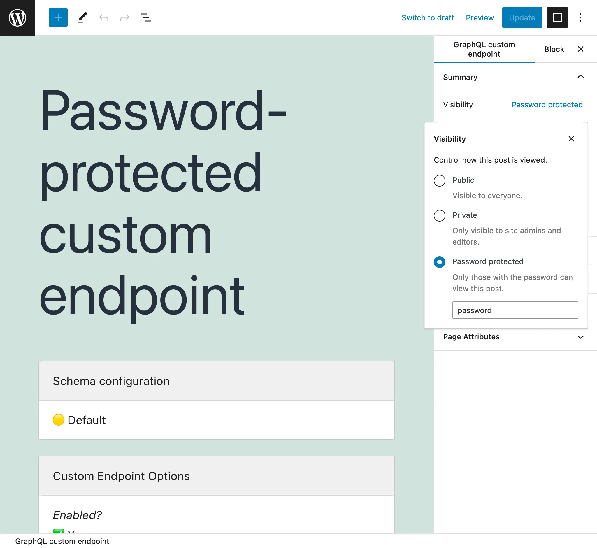 Пользовательский endpoint, защищённый паролем