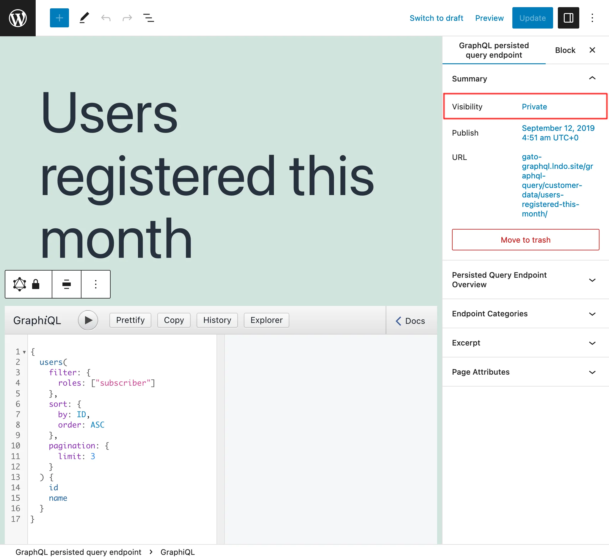 Приватный Persisted Query Приватный Persisted Query