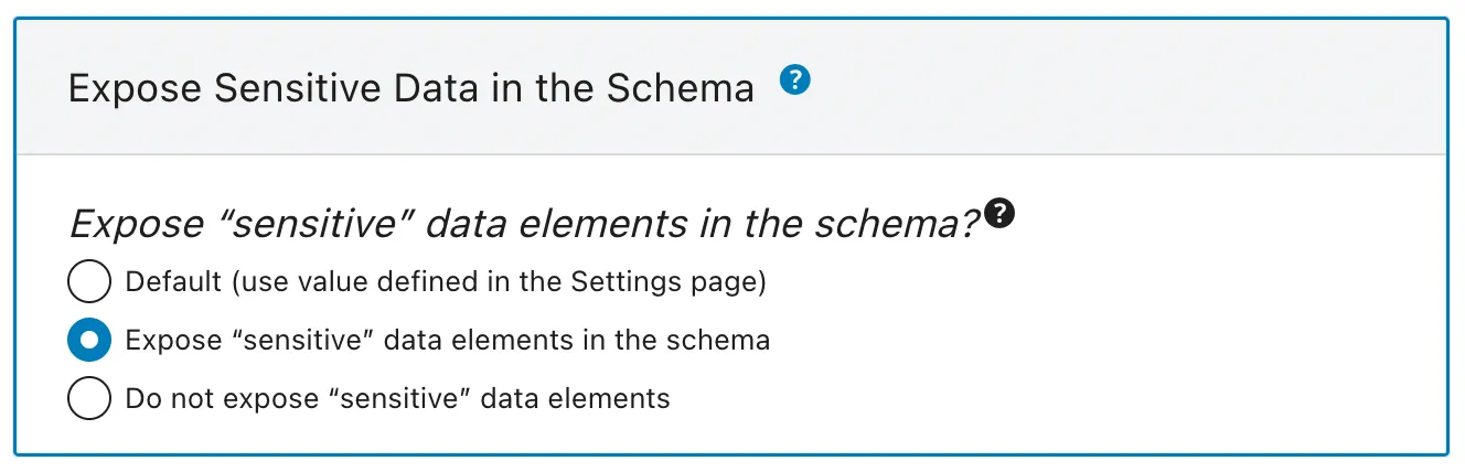 Добавление «чувствительных» элементов данных в схему, настроенное в Schema configuration Добавление «чувствительных» элементов данных в схему, настроенное в Schema configuration