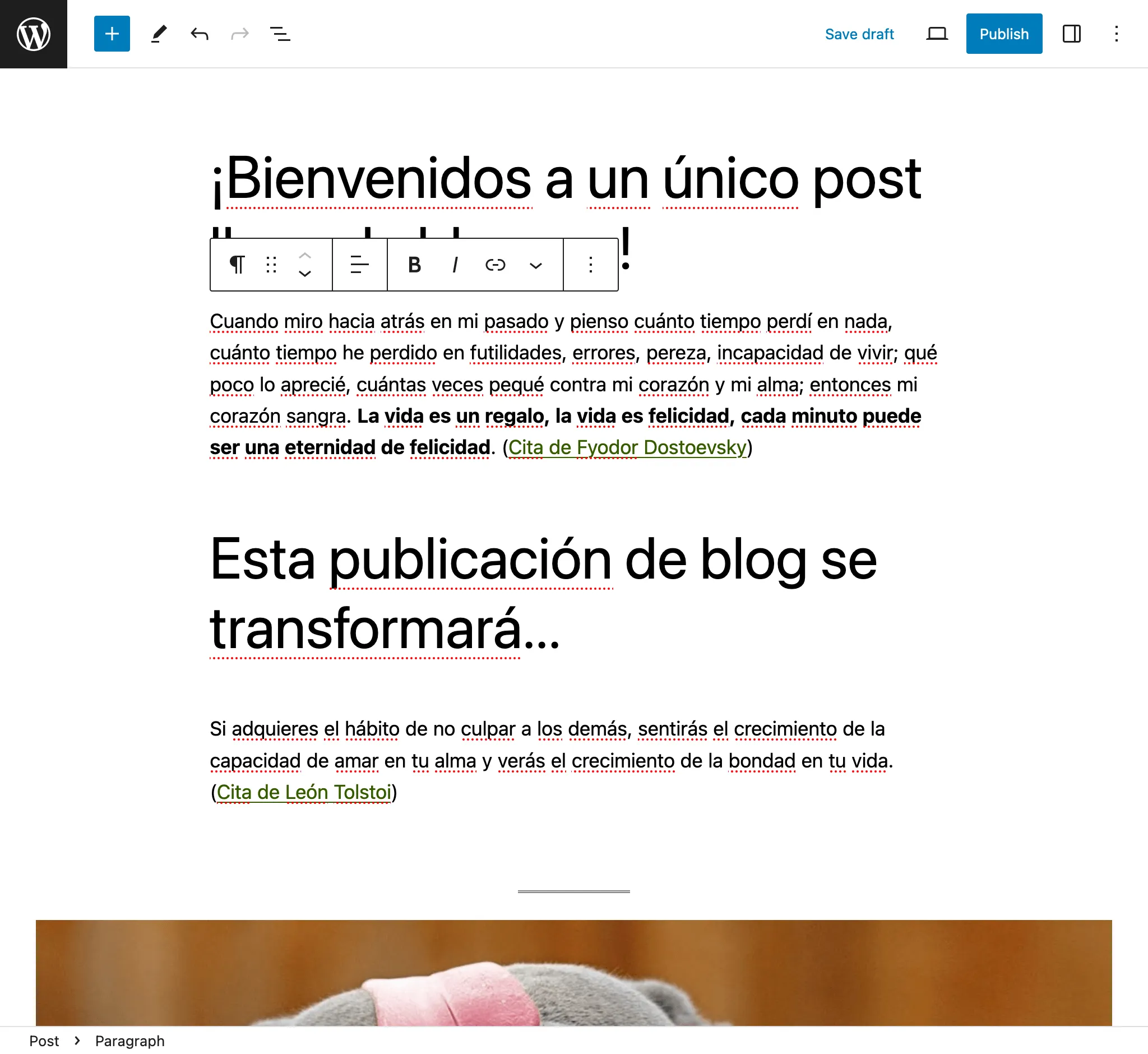 Исправление перевода в редакторе WordPress
