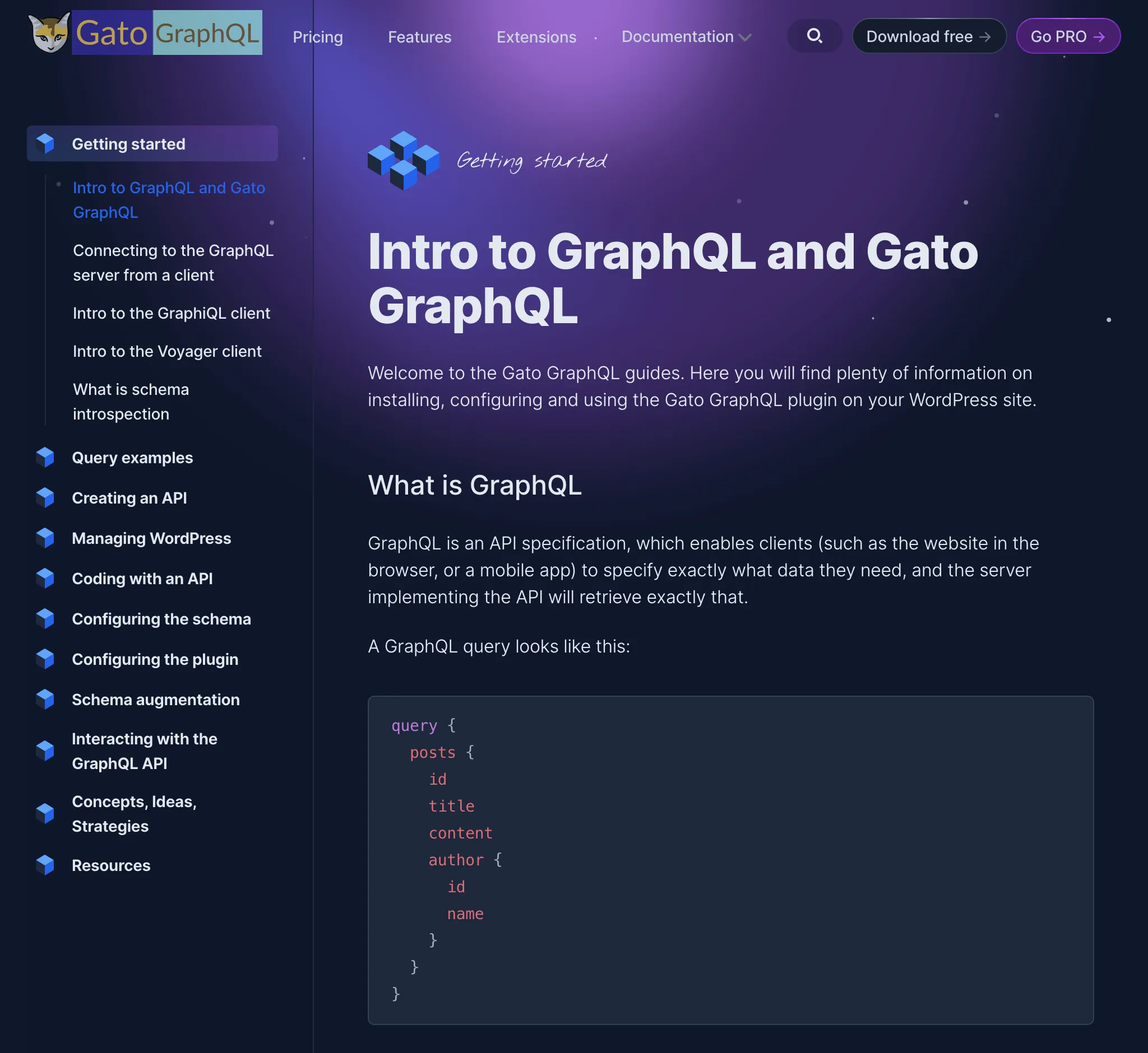 Документация на новом сайте Gato GraphQL