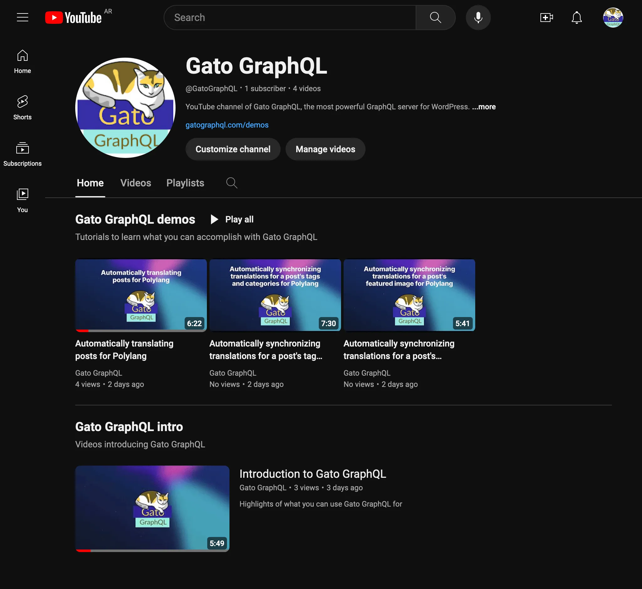 YouTube-канал Gato GraphQL