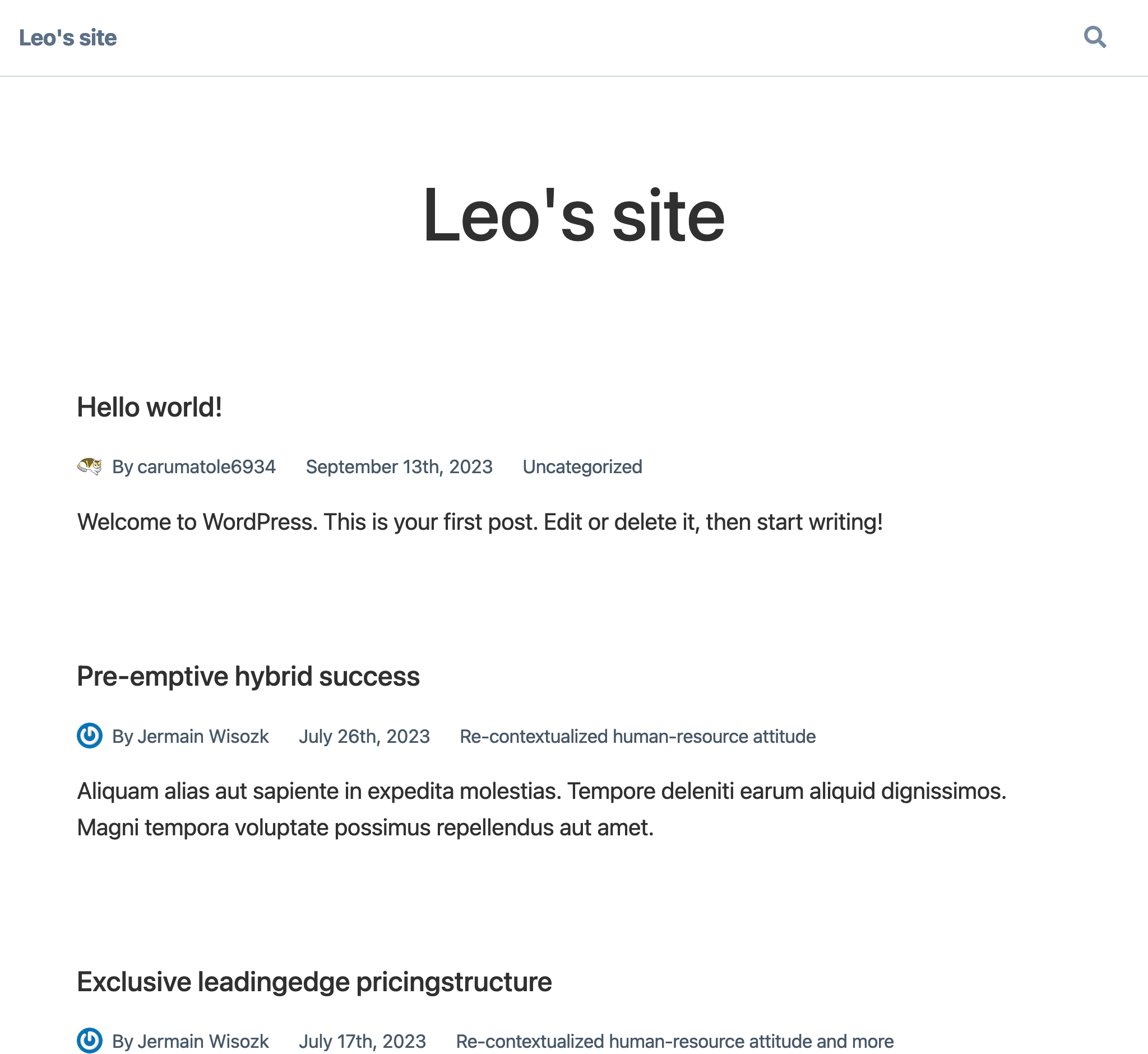 Сайт, использующий Next.js WordPress starter для Gato GraphQL