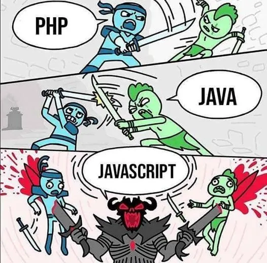 PHP vs Java vs JavaScript. Источник изображения: <a href='https://twitter.com/themarcba/status/1245273834577711104'>@themarcba</a> PHP vs Java vs JavaScript