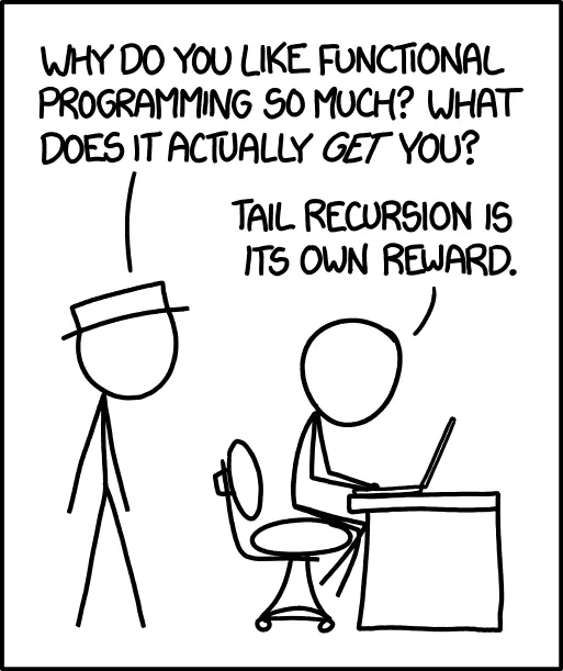 Рекурсии @ xkcd. Источник изображения: <a href='https://xkcd.com/1270/'>xkcd</a> Рекурсии @ xkcd